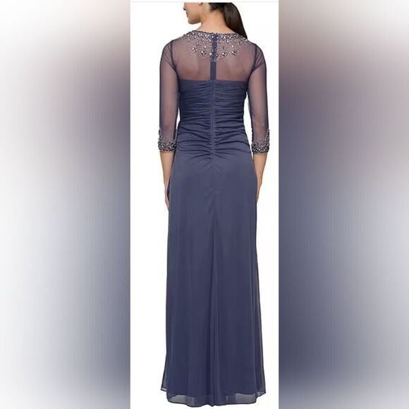 Alex Evenings Women's Embellished Chiffon Gown NWT size 12 Violet/purple - Picture 2 of 8